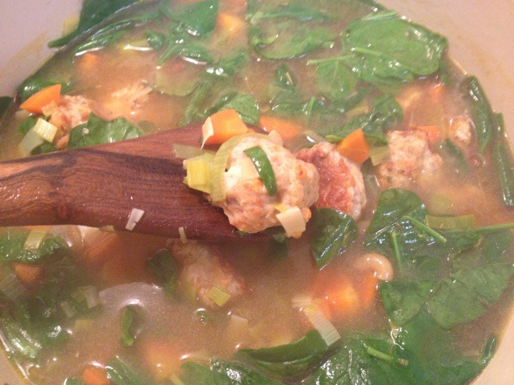 Steaming hot, finished soup