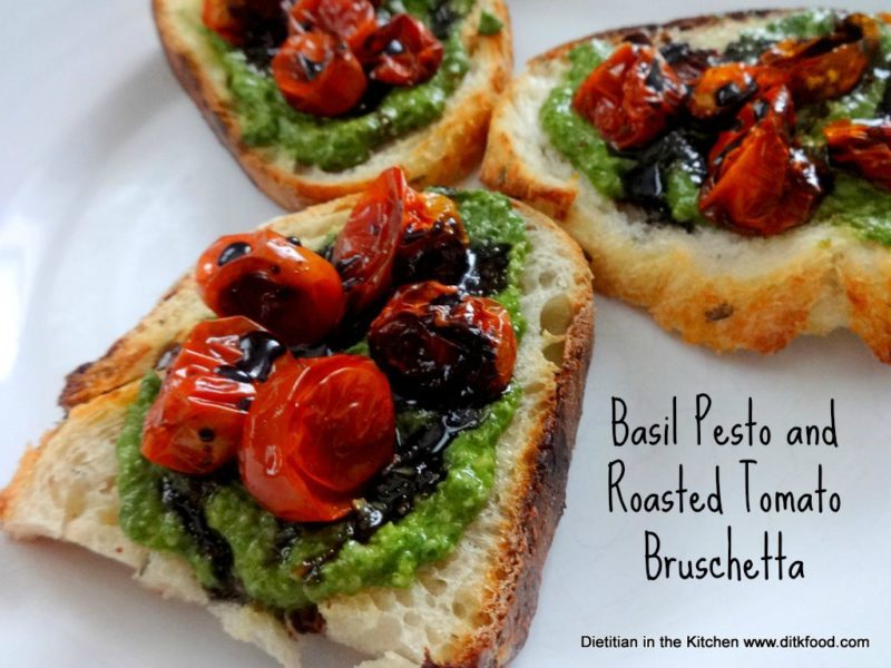 Basil Pesto and Roasted Tomato Bruschetta Sweet Cayenne