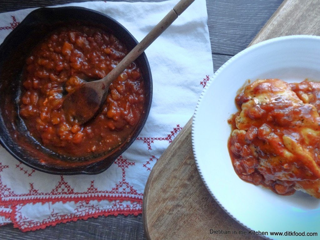 Peach BBQ Sauce with Chicken