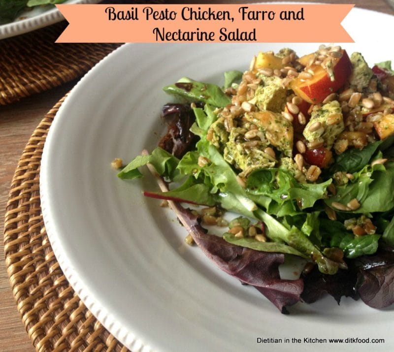 Basil Chicken, Farro and Nectarine Salad