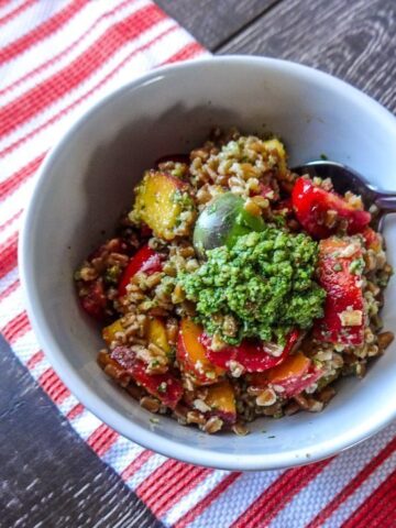 Tomato and Peach Farro Salad