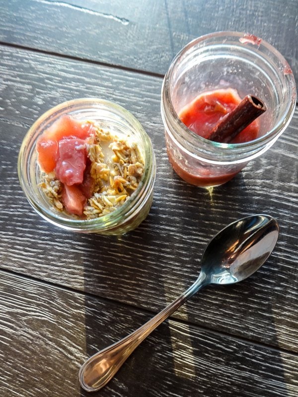 Muesli with stone fruit compote