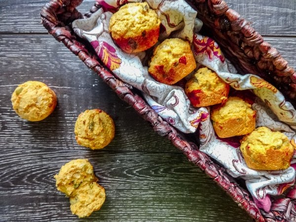 Sweet Potato Cornbread Muffins with Hatch Chiles and White Cheddar