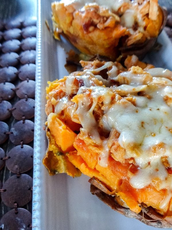 Chipotle Chicken Stuffed Sweet Potatoes 