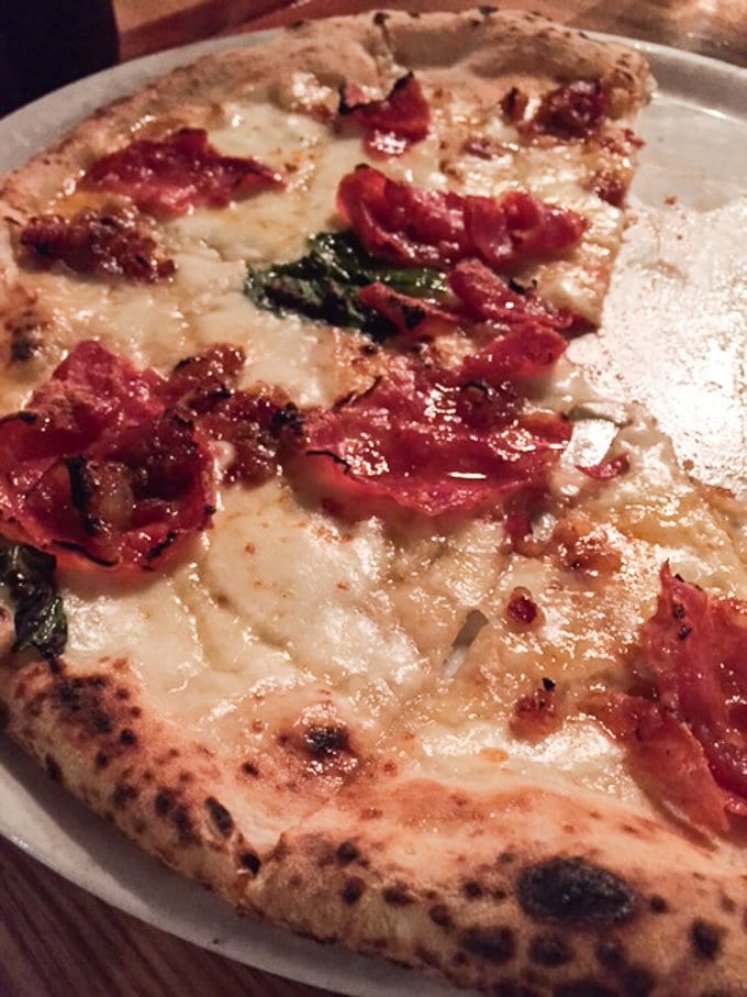 The lip-smacking good off-the-menu Honey Badger Pizza from Cane Rosso - it's so good I dream about it!