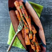 Harissa and Maple Roasted Carrots