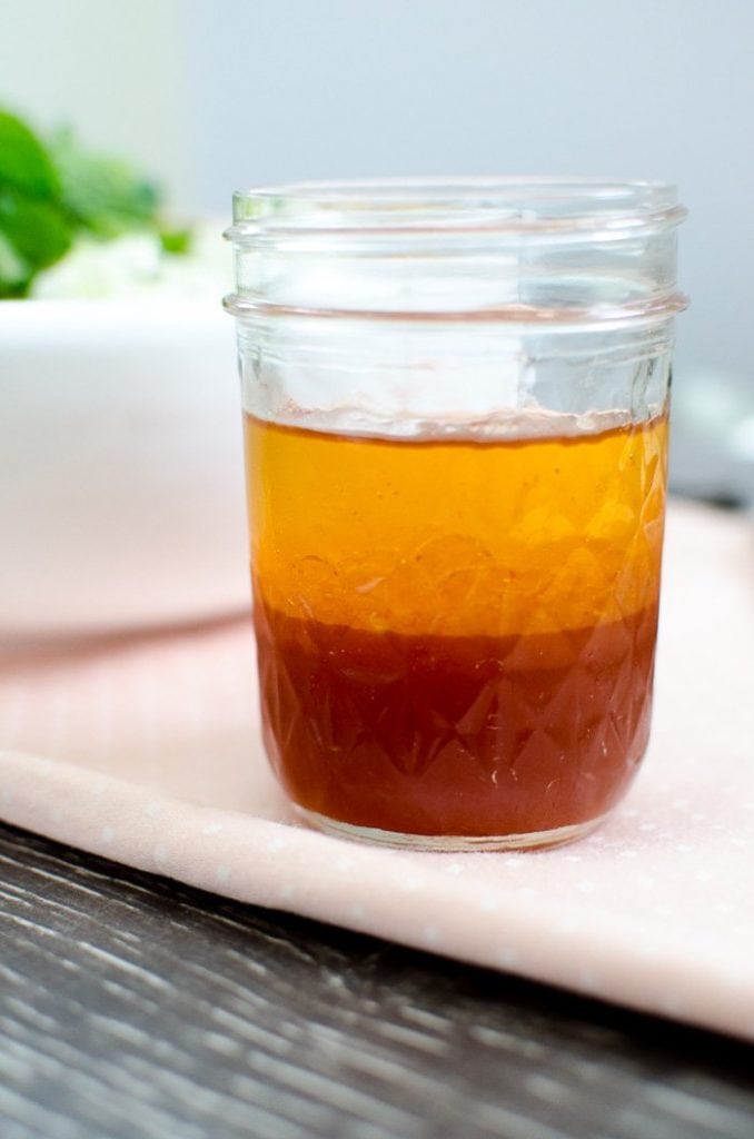Simple Honey Sesame Vinaigrette in a jar. 