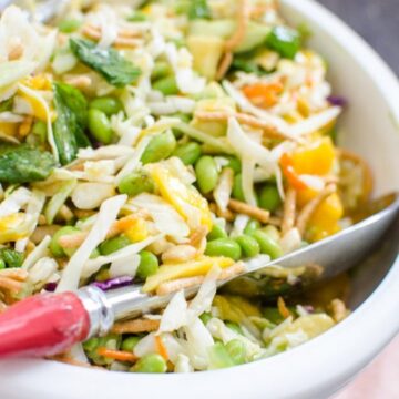 This light, summer salad is packed with Asian flavor, lots of color, and fun textures. It's great to pack for a picnic or back to school lunch!