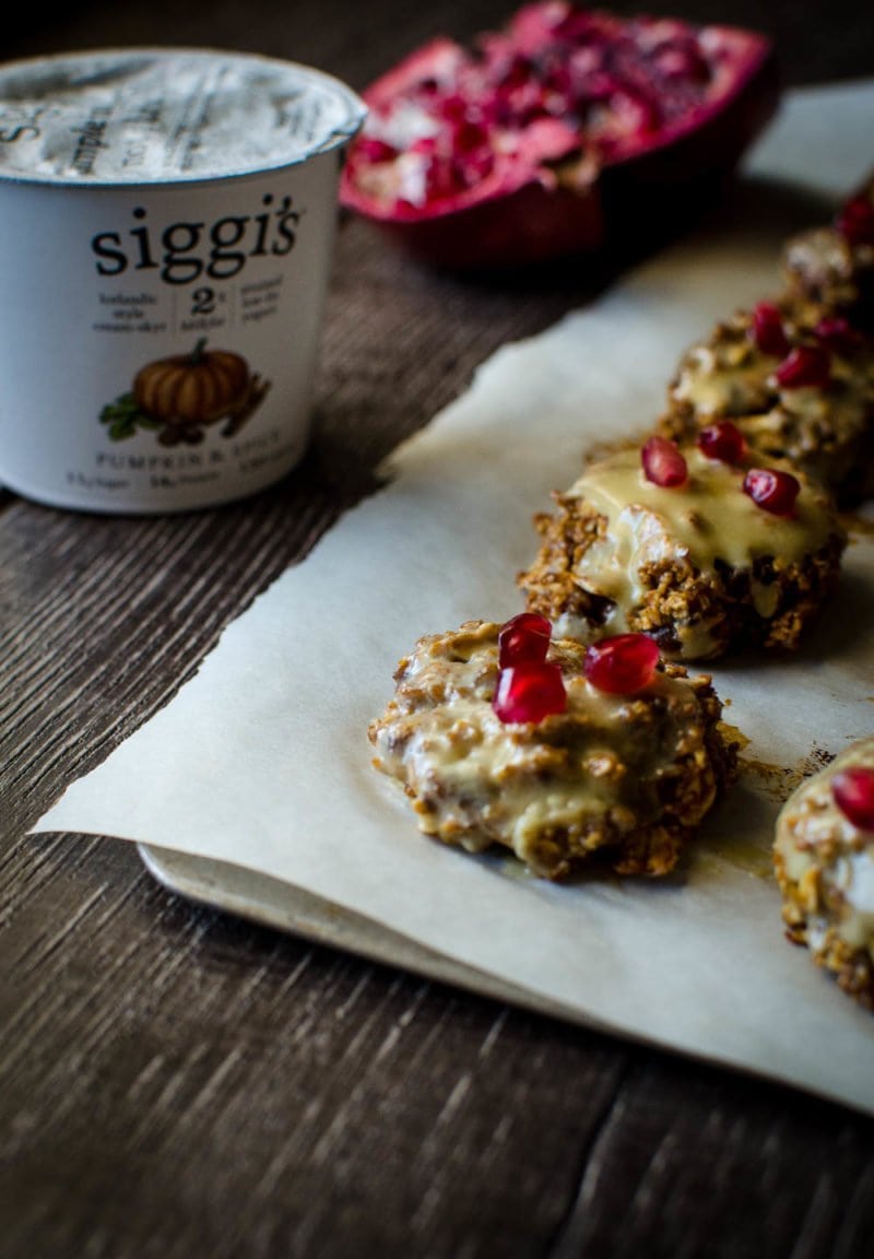 Gingerbread Energy Bites are made with Siggi's yogurt, naturally sweetened, and full of fiber and protein to keep you going during the busy holidays!