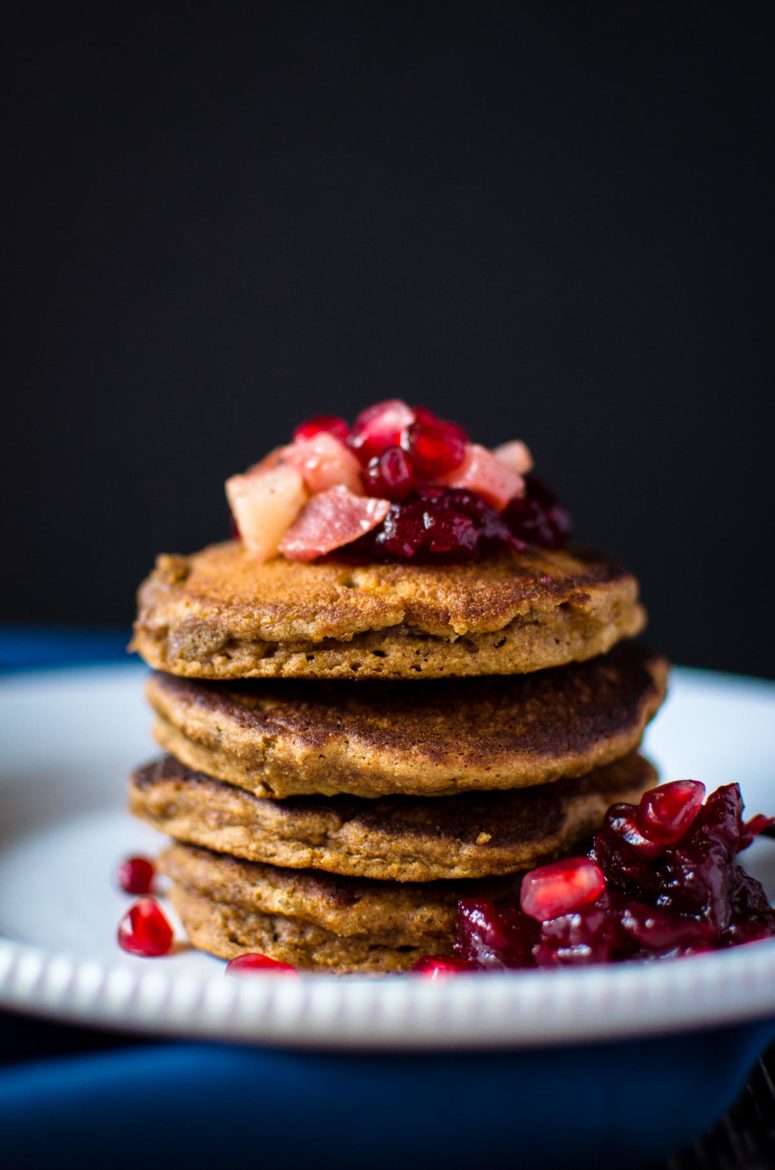 Create your own festive build your own pancake bar with a holiday theme! Great for a Christmas brunch or Santa breakfast. Includes eggnog pancakes, gingerbread pancakes, and lots of festive toppings!