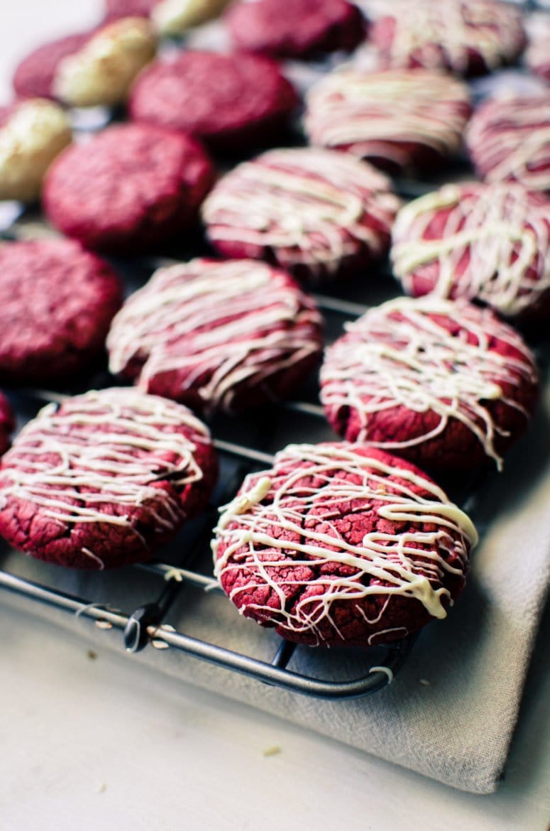 Red Velvet Sandwich Cookies are so easy to make and a great way to use a box of cake mix for a purpose other than cake! There's so many fun flavor combinations you can make with this basic recipe.
