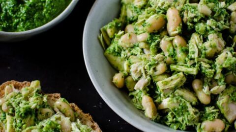 Tuna and White Bean Salad with Kale Pesto