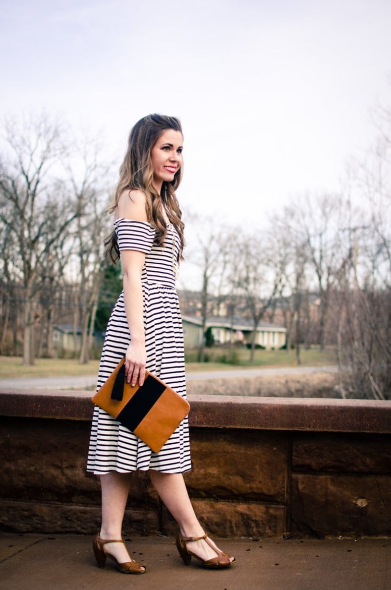 The perfect striped dress to freshen up my wardrobe for spring featuring Diet Coke and pieces from the Who What Wear collection at Target. #sponsored #MyUnique4