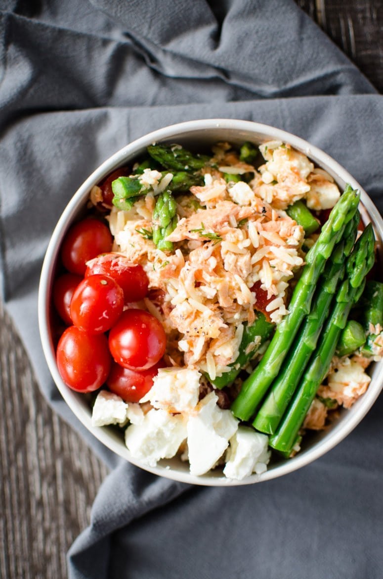 Perfectly roasted salmon is the starring ingredient in this gorgeous spring pasta salad that's perfect for a picnic or outdoor setting!