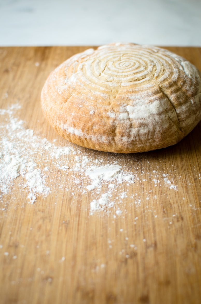 A loaf of sourdough bread.