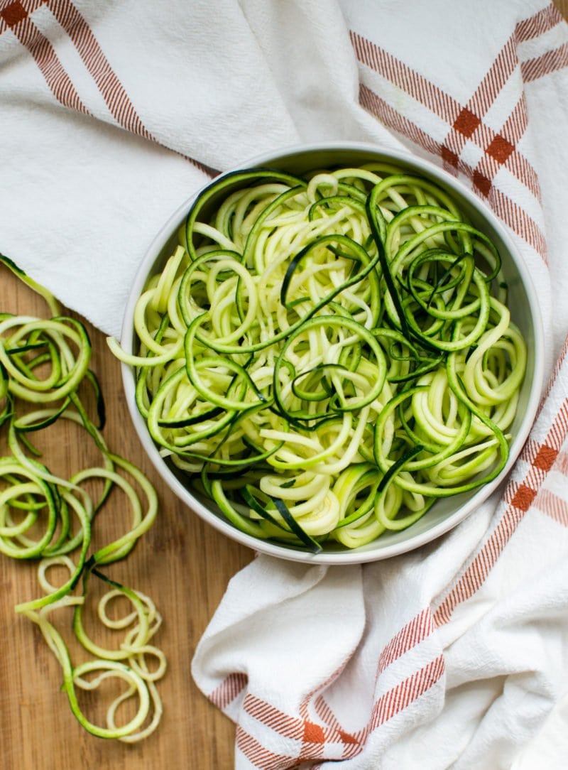 Spiralized Zucchini Noodles make for a healthier, calorie-conscious, gluten-free pasta substitute!
