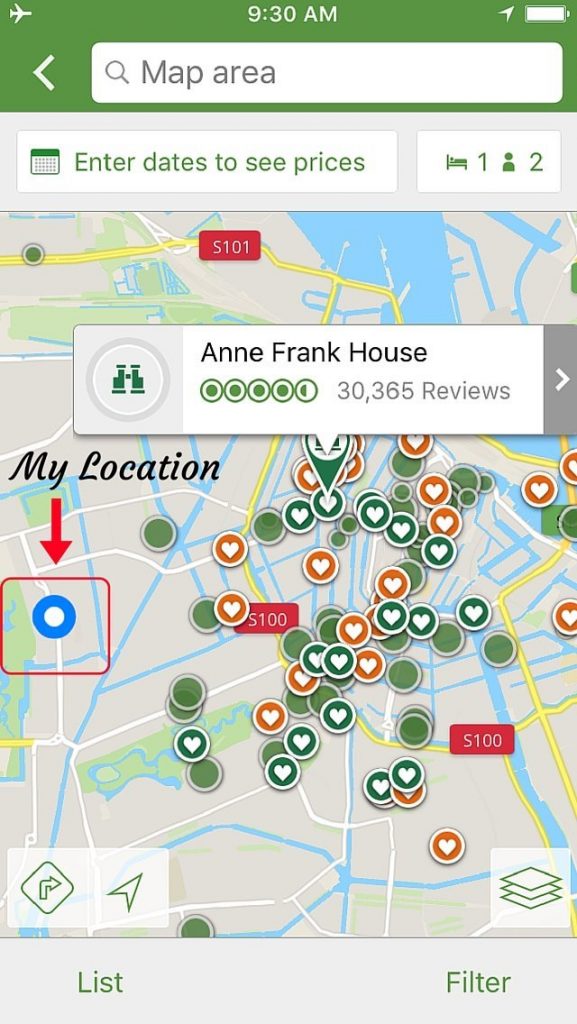 How I use Trip Advisor to plan travel and navigate through a city without a Wifi connection.