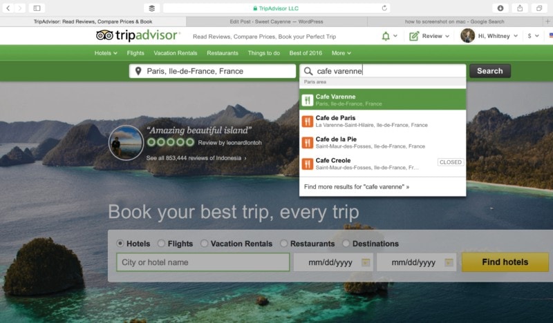 How I use Trip Advisor to plan travel and navigate through a city without a Wifi connection. 