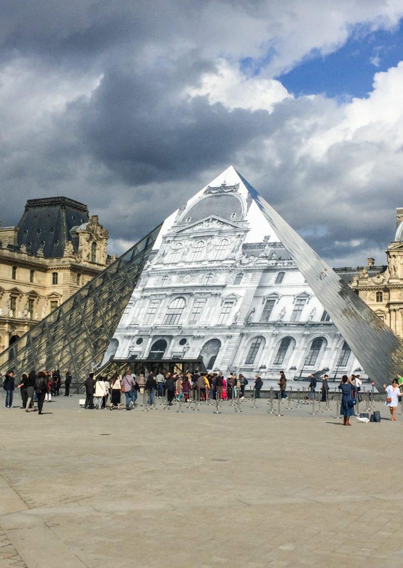 Pyramids at the Lourve museum in Paris, France