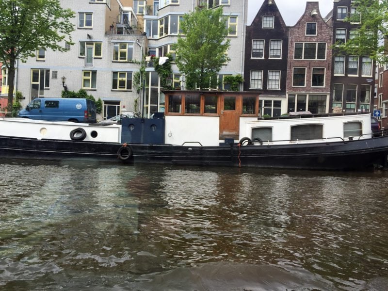 Houseboats seen on the canal tour through Amsterdam