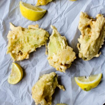 Zucchini Flowers are lightly breaded and fried in this favorite appetizer recipe from Italy.