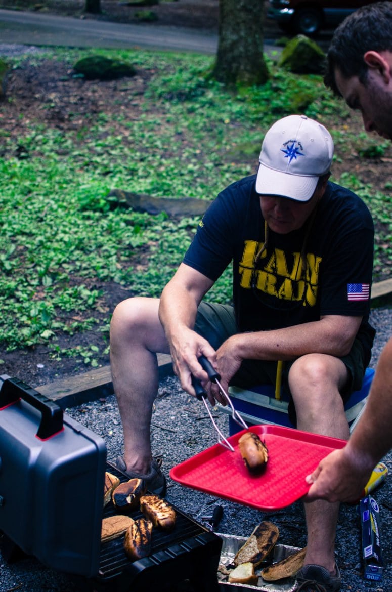 Grilling out for a picnic at Smoky Mountain National Park