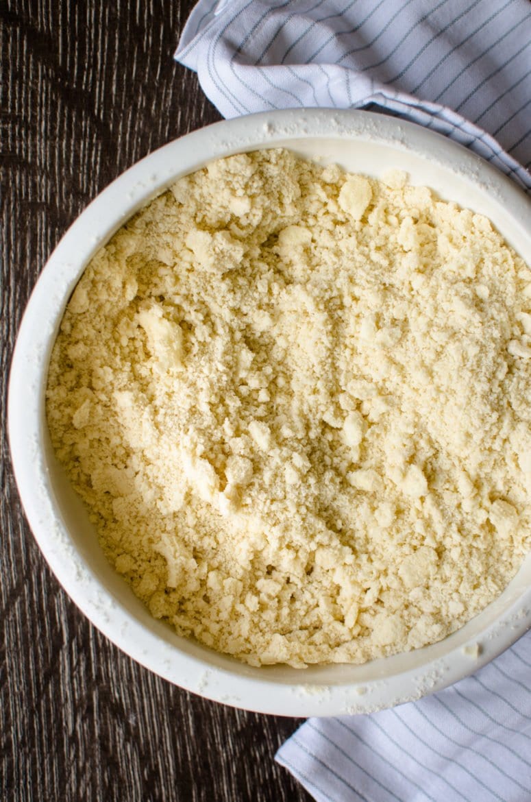 Pie dough ingredients ready to mix. 