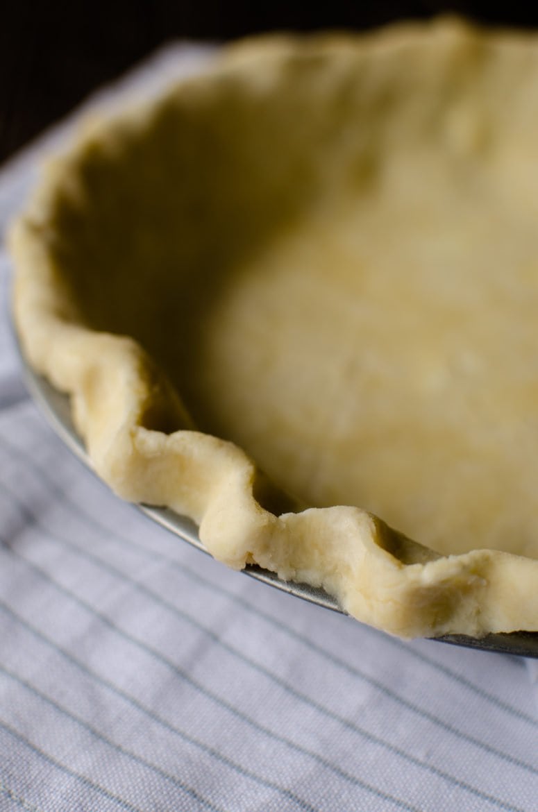 Crimped pie dough.