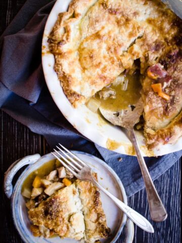 This recipe for chicken and root vegetable pot pie is the ultimate in fall comfort food. Make two and freeze one for later!