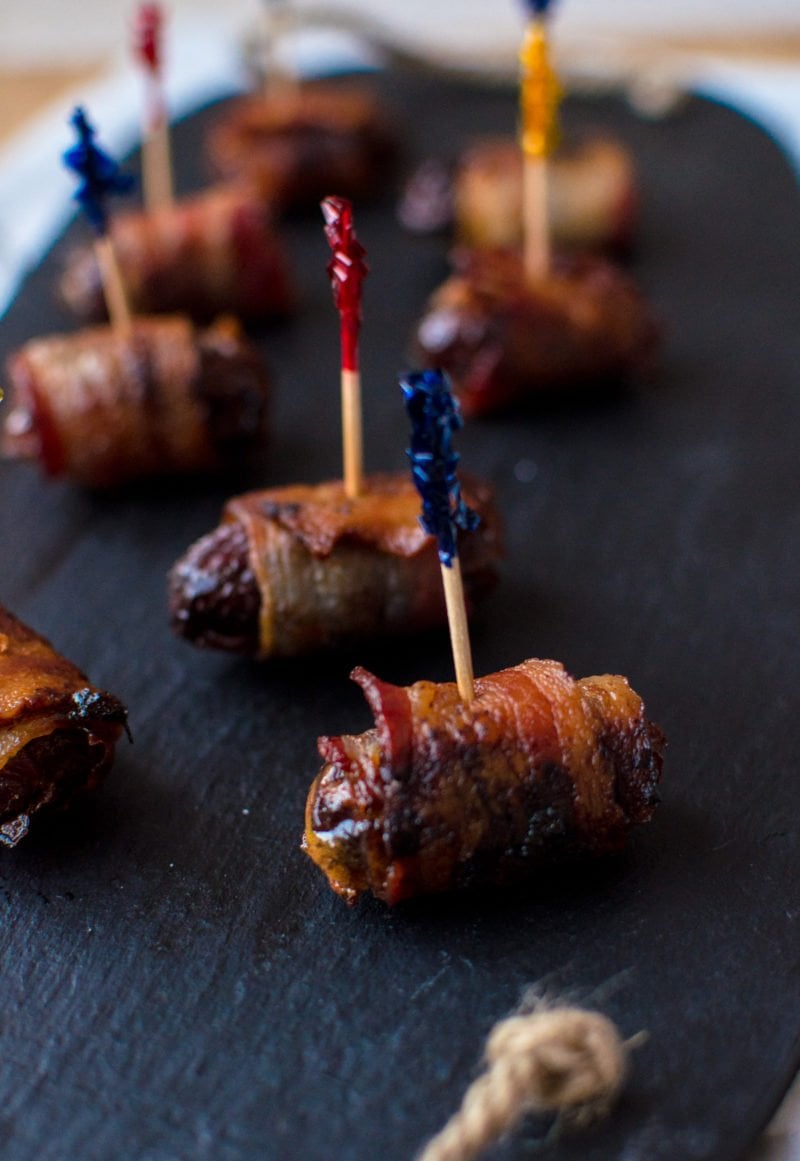 Bacon Wrapped Dates are an easy, 3 ingredient recipe that is sure to be on your list of favorite party appetizer recipes!