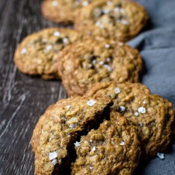 This hearty recipe for whole grain chocolate chunky chip cookies is one of my favs for when I'm craving chocolate!