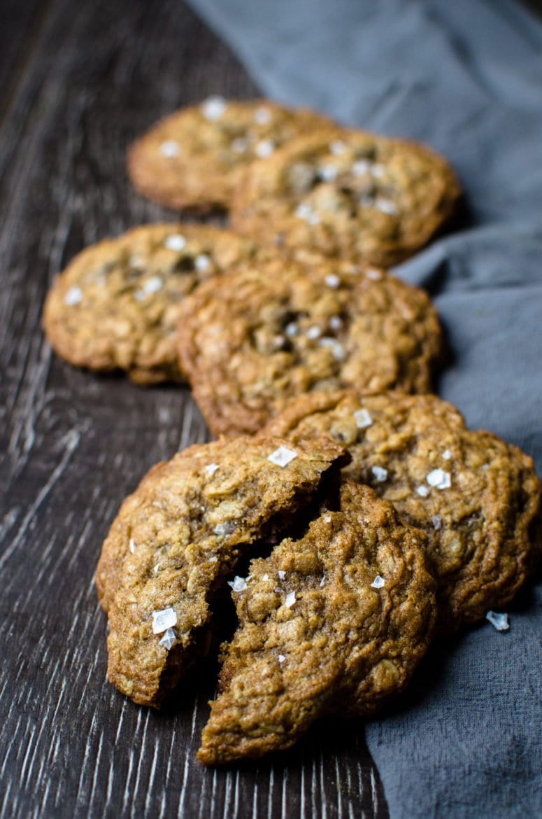 Close up of chocolate chip cookies. 