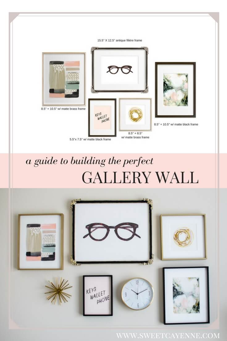 See how I used an art gallery wall to inspire my home office decor with this DIY tutorial on creating a gallery wall with Minted Art.