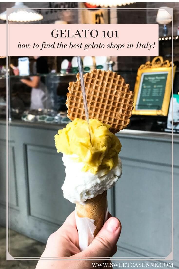 Gelato cone with waffle cone.