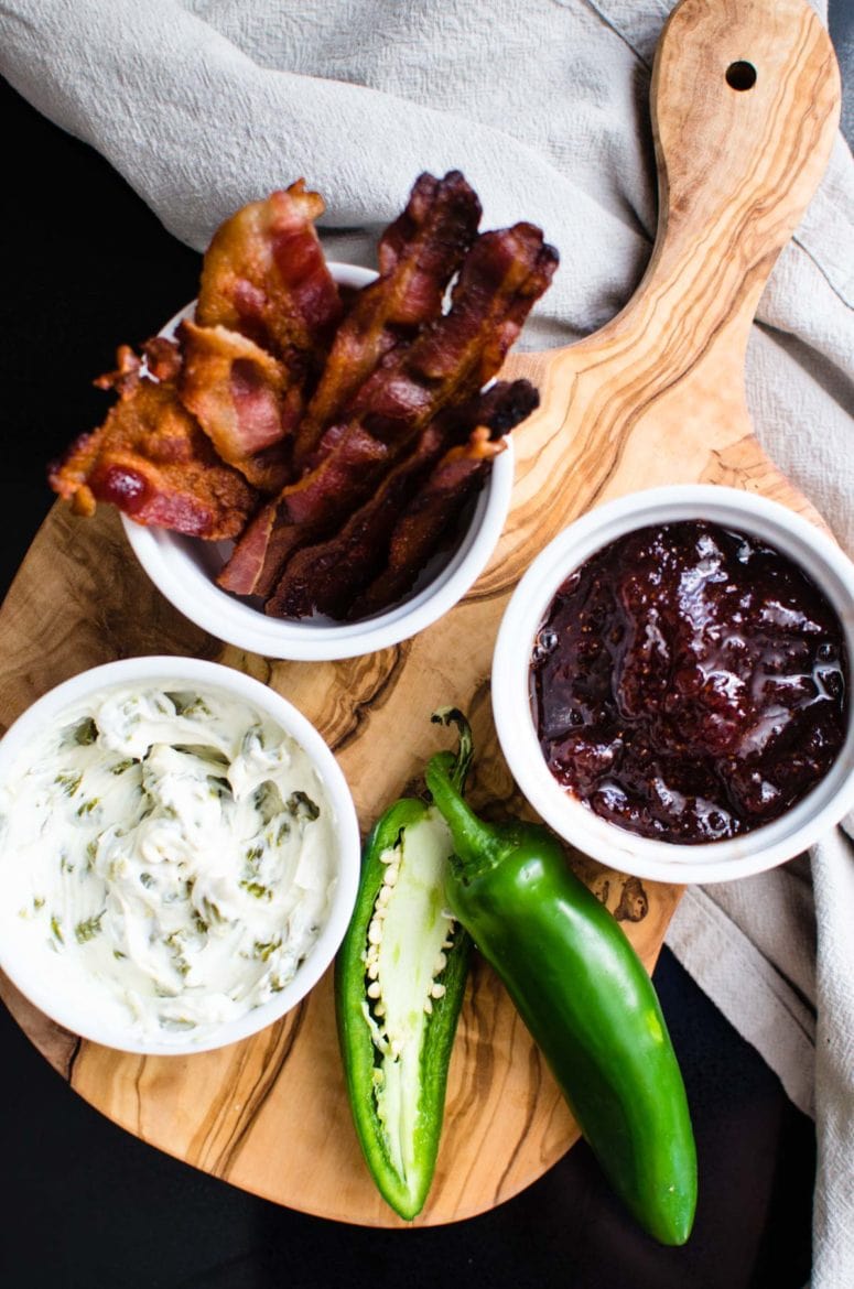 Ingredients for jalepeno cream cheese sliders. 