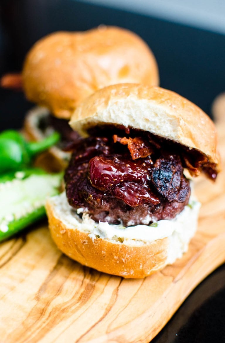 Jalepeno cream cheese slider with strawberry jam. 