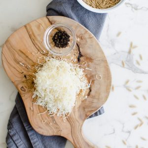 This simple recipe for Orzo Cacio e Pepe is a great option for a side dish on a weeknight to serve with grilled or roasted meats, fish, or a simple side salad! Easy Italian food that is healthy and tastes delicious!