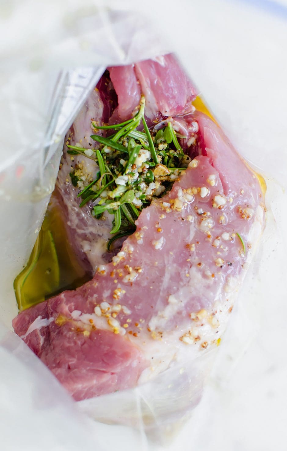 A marinade bad with pork and herbs. 