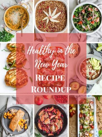A Pinterest collage of healthy recipe photos.