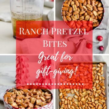 A photo collage of Ranch Pretzel Bites.