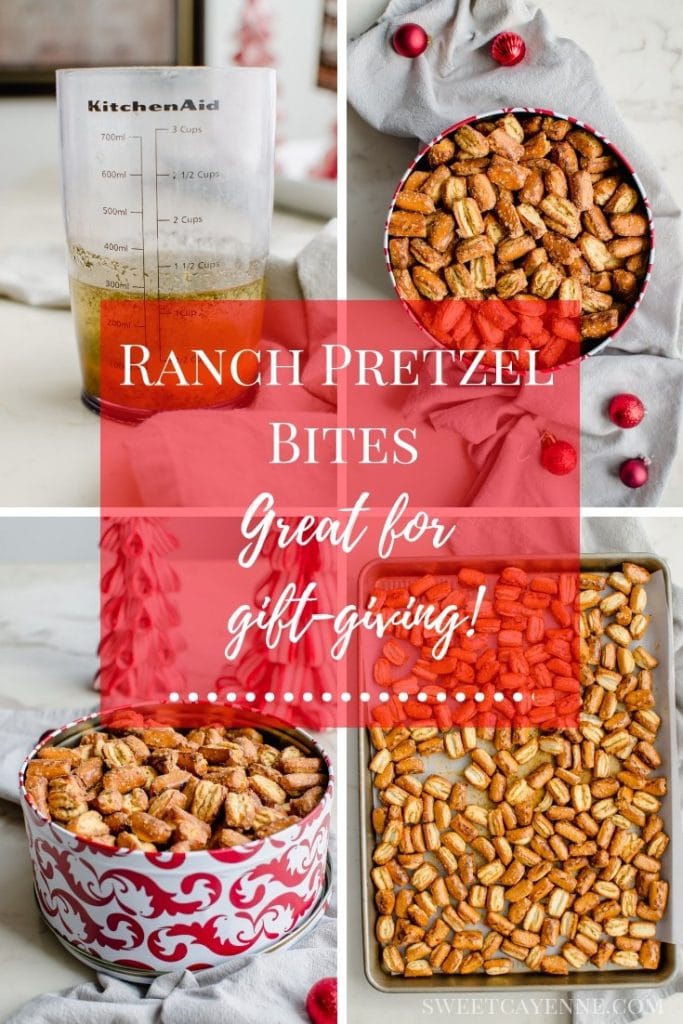 A photo collage of Ranch Pretzel Bites.