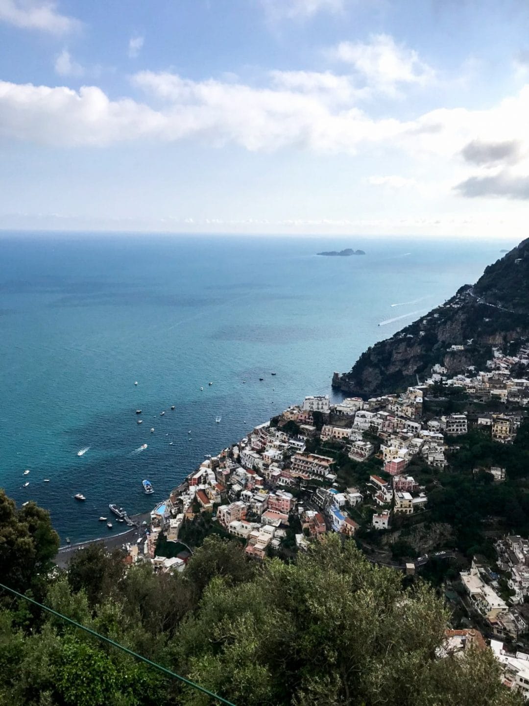 An overhead view of Positano.