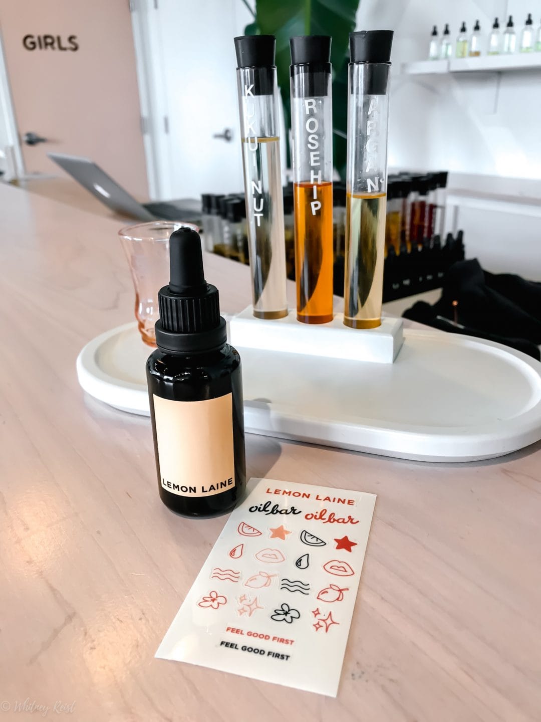 A custom facial oil being made at the Lemon Laine Oil Bar in Nashville, TN. 