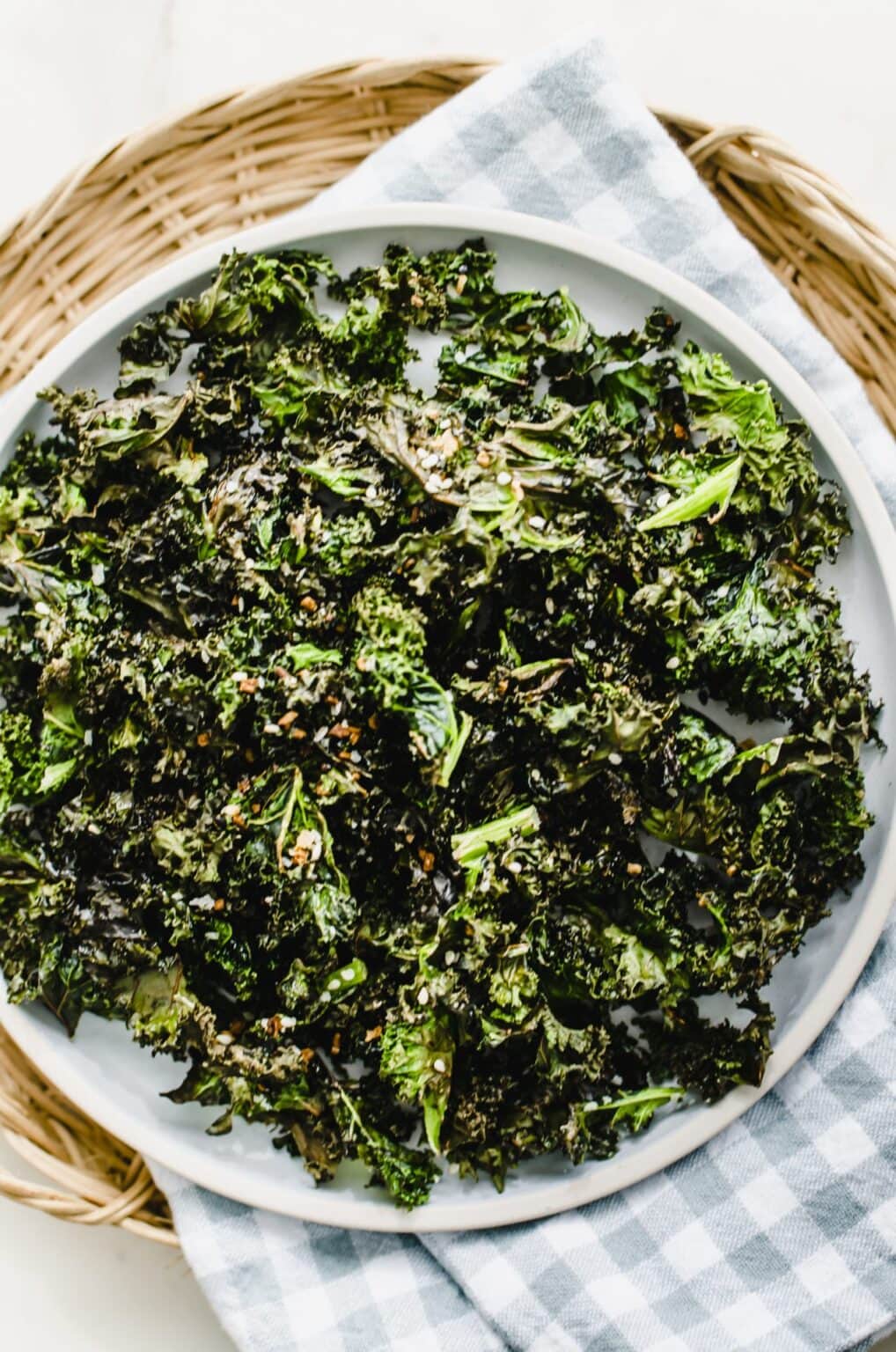 Crispy Kale Chips with Everything Bagel Seasoning Sweet Cayenne