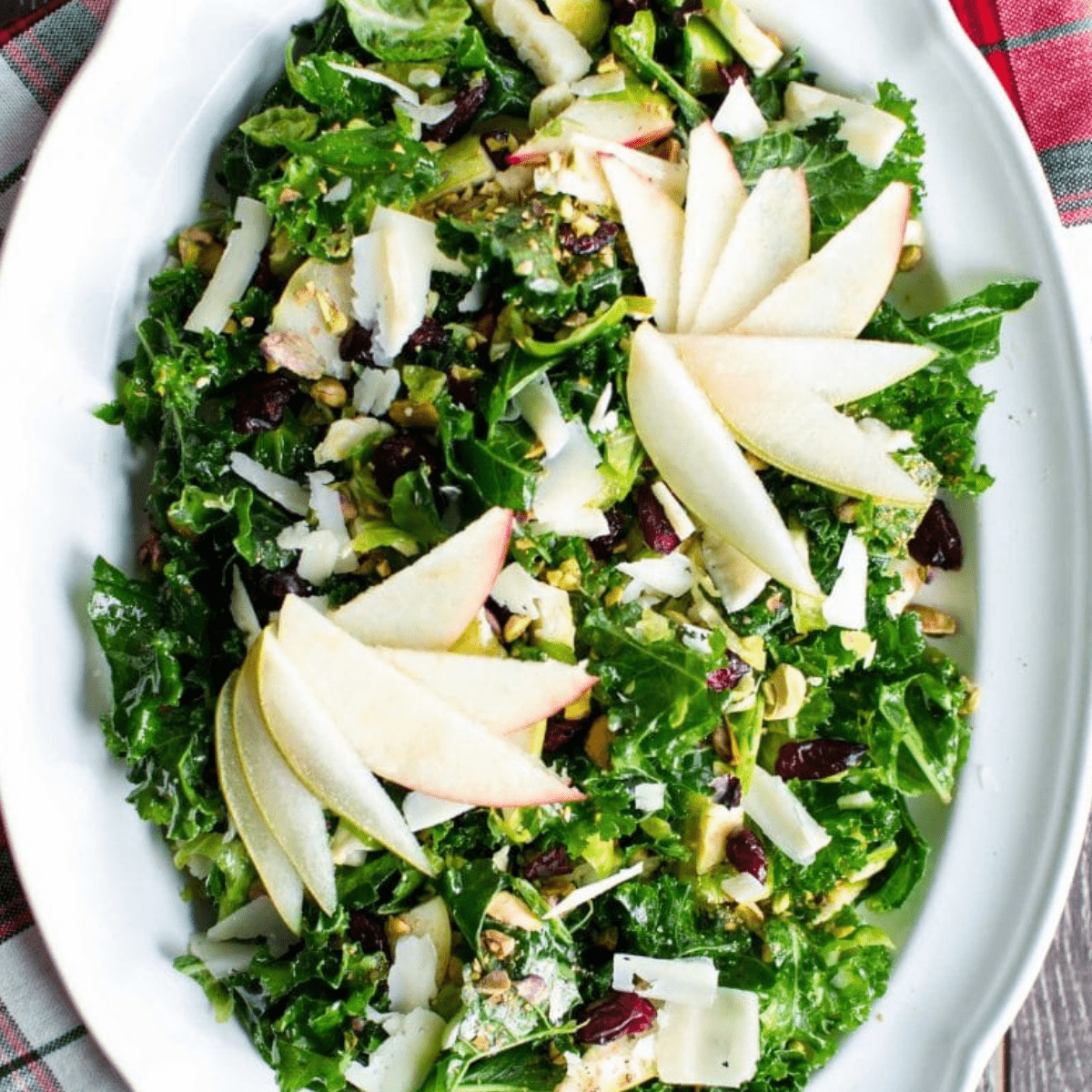 Kale Salad with Apples, Cranberries, and Cider Vinaigrette